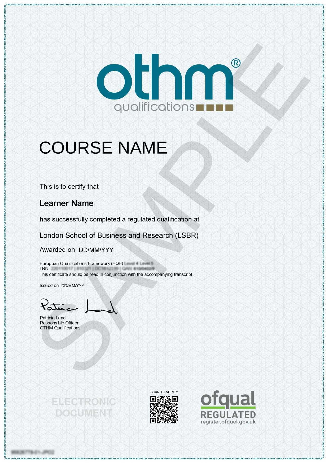 Sample Certificate 1